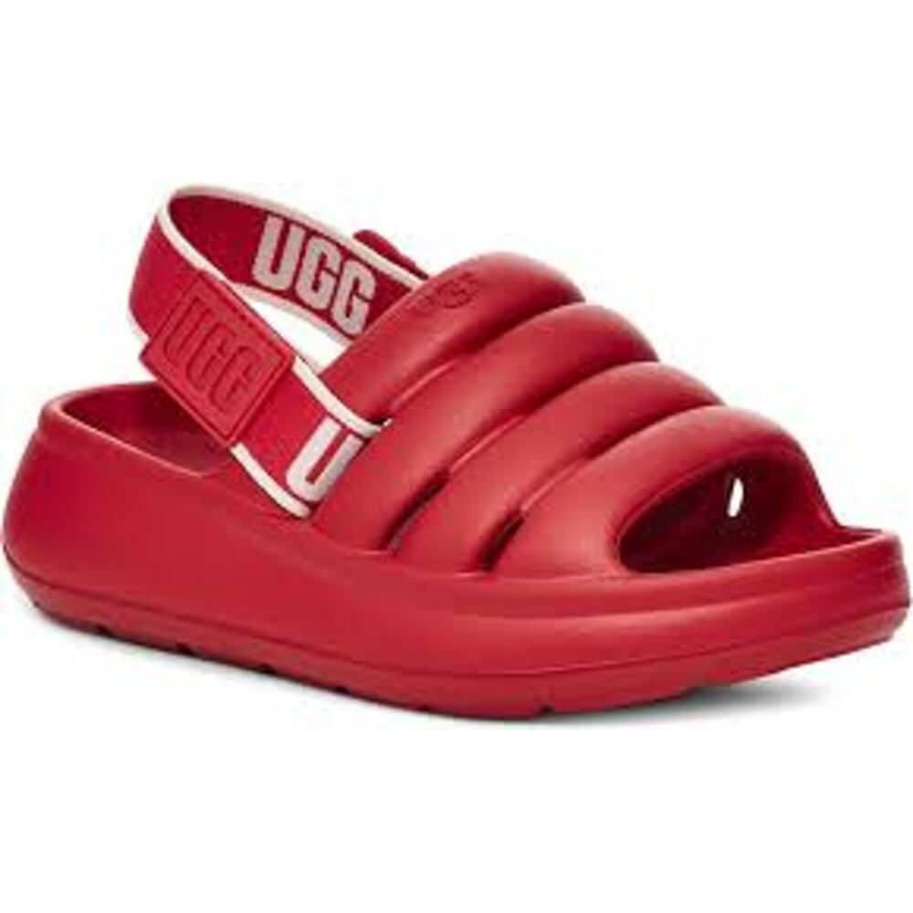 UGG Sport Yeah Toddler Slide Sandals Red Size 8 T8 Adjustable Strap